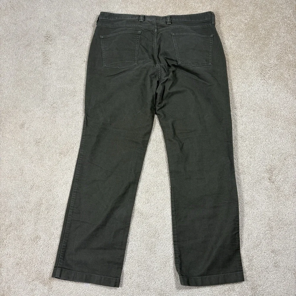 LL Bean Men's Pants Size 38 x 32 Green Chino Soft Flannel Standard Fit 298253